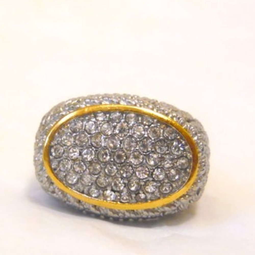 Emma Skye Designs 2-Tone Pave Crystal Ring Size 10